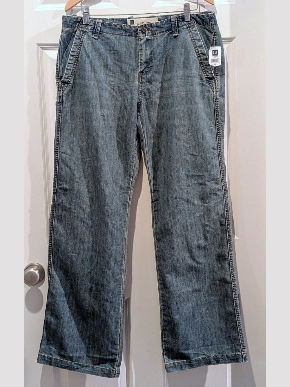 RARE NWT GAP Jeans Women's Size 14 Y2K WIDE Leg Light Blue Denim